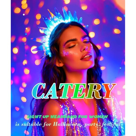 Light Up Headband LED Rave Hair Hoop Costume Accessories for Women Girls - Picture 5 of 7